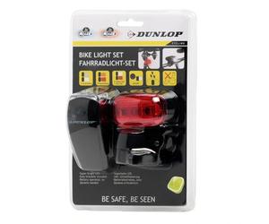 Dunlop Cycling 2pcs Light Set 8711252416793 Ensemble D'eclairage Velo Bicyclette Trottinette Led Securite Comasound Kartel Csk Online Noir