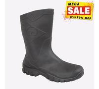Dunlop Dee Hommes Longueur Mollet Extérieur Protection Bottes en Caoutchouc Noir