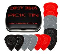 Dunlop Delrin Prime Grip Lot de 12 médiators pour guitare 2 de chaque taille dans une boîte pratique