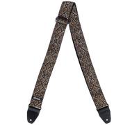 DUNLOP - Bandoulière Jacquard King Cobra pour guitare et basse, design à rayon plat, ressort basse tension, couleur noir et orange (D6726)