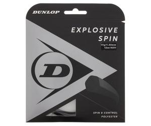 Dunlop Ensemble de Cordes de Tennis Explosive Spin 17 g, 1,25 mm, 12 m, Black