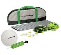 DUNLOP Ensemble de Volley-Ball - 609 x 220 CM - avec Filet de Volleyball, Lignes de Haubanage, Plots, Ballon, Pompe à Ballon et Sac de Transport - Vert/Noir/Blanc