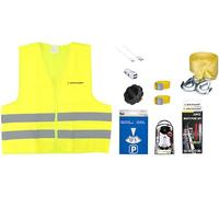 DUNLOP Ensemble pour Voiture - Incl. Gilet de Sécurité, Câble de Traction, Sangle de Serrage et Disque de Stationnement, Ainsi Qu'un ensemble de Fusibles pour Voiture