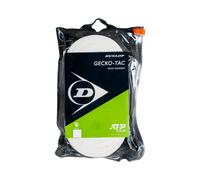 Dunlop Gecko Tac Tennis Overgrip, Blanc, 30 Wheel - Haute adhérence, Performances durables, Meilleur contrôle de la Raquette