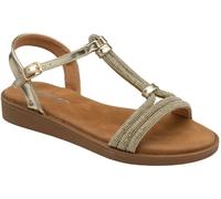 Dunlop Gold T-Bar Buckle Sandals