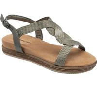 Dunlop Grey T-Bar Buckle Strap Sandals