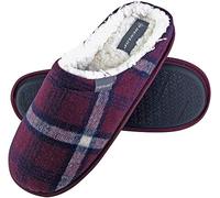 DUNLOP - Homme Confortables Eponge Hiver Chaudes Pantoufles Chaussons de Maison (43 EU, 7179 Red)