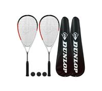 Dunlop Hyper Lite Max Raquette de Squash x 2 + Housse de Raquette (2) + 3 Balles de Squash