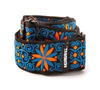 DUNLOP JH25 Jimi Hendrix Blacklight Fillmore Blue Jacquard réactif à la lumière UV réglable 99-168 cm Finition cuir véritable