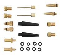 Dunlop Kit Adaptateurs Valve 14 Pièces - Adaptateurs Pour Vélo Auto Ballon - Compatible Presta Dunlop Schrader - Boîte De Rangement Et Joints Inclus