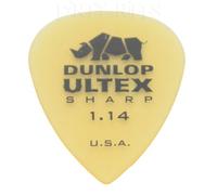 Dunlop Lot de 12 médiators Ultex Sharp pour guitare - 1,14 mm, livrés dans une boîte métallique