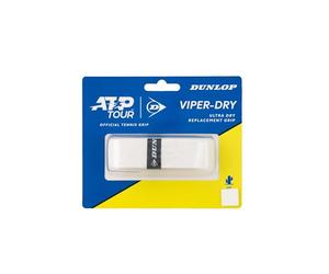 Dunlop Manche ATP Viper Dry Remplaçant, Blanc, Ampoule Simple - Sensation sèche, Absorption maximale, Prise en Main