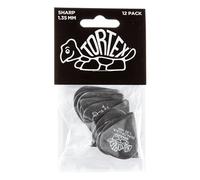 Jim Dunlop Médiators 412P135 Tortex Sharp 1,35 mm - Pack de 12 noir