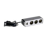 Dunlop Multiprise Voiture 12-24V - 3 Prises Allume-Cigare - 2 Ports USB 3.1A - Chargeur pour Téléphone Tablette GPS Dashcam - pour Auto et Camion
