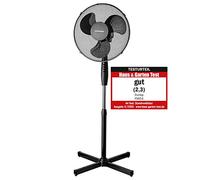 Dunlop Oszillierend Ventilateur sur pied 3 niveaux Hauteur réglable 105-128 cm Pied stable Faible consommation d'énergie 42 W Noir