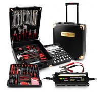 Dunlop Pack Atelier Auto Chargeur Batterie Intelligent 12V 1A + Valise Outils 326 Pièces KraftMüller