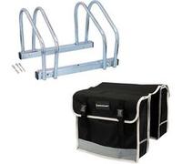 Pack Vélo - Range-Vélos Sol 2 Places + Sacoche Double 31L - Support Garage & Bagagerie Etanche Universelle