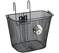Dunlop Panier de Vélo 22L - Panier Vélo Avant avec Poignée et Crochets - Panier Velo 34 x 24,5 x 26 cm - Adapté pour Vélo Électrique et Vélo de Ville - pour Guidon Velo Métal - Noir