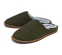 DUNLOP Pantoufles confortables pour homme avec doublure en fourrure et mousse à mémoire de forme, lavables en machine, tailles 40 à 46, kaki, 41 EU