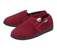 DUNLOP Pantoufles confortables pour homme - Semelle en caoutchouc - Lavables - Tailles 40-47, Couleur : bordeaux, 45.5 EU