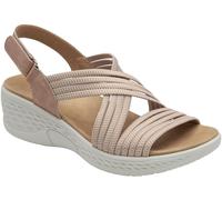 Dunlop Pink Multi Elasticated Strap Wedge Sandals