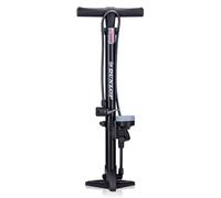 Dunlop Pompe à Vélo avec Double Valve - Pompe à Pied pour Vélo avec 2 adapteurs - avec Manomètre Analogiques - pour Valve Dunlop, Presta et Schrader - Pompe 11Bar/ 160 PSI - Plastique - Noir