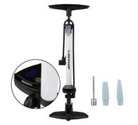 Dunlop Pompe Vélo Numérique - Avec Manomètre Digital - Compatible Schrader Presta Dunlop Valve - 120 Psi 8.3 Bar - Inclut Adaptateurs Et Aiguille Noir