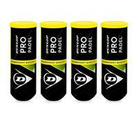 Dunlop Pro Padel - Lot de 4 Tubes de 3 Balles de Qualité - Jouez Avec Les Boules des Champions - Idéal pour Les Tournois et Coups Gagnants
