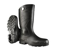 DUNLOP Protective Footwear, Chesapeake Steel Toe, 100% Waterproof, Lightweight, Industrial and Construction PVC Boots, Slip Resistant, 8677677.15, Size 15 US, Black
