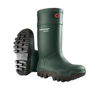 DUNLOP Purofort Thermo+ Bottes de sécurité hommes et femmes - Bottes d'hiver - Embout en acier - Imperméable - Isolé - Legér - Doublées - Résistant aux produits chimiques - Vert/Noir - Pointures 46