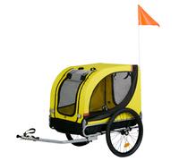 Dunlop Remorque Vélo Chien Pliable - Remorque Chien Velo Max. 40 Kg - Remorque De Vélo Pour Vos Animaux De Compagnie - Cariole Velo Chien 75 X 52 X 65 Cm - Chariot Velo Chien - Jaune/Noir Jaune