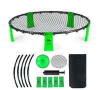 Dunlop Roundnet Set 90 X 20 Cm - Jeu Extérieur - Filet, Cadre, Jambes, Ballon, Pompe Et Sac De Voyage Inclus - Max. 4 Joueurs