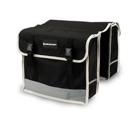 Dunlop Sacoche vélo double porte-bagages Nylon imperméable 36x30x12cm bandes réfléchissantes Noir