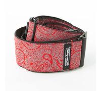 Jim Dunlop Sangle de guitare Jacquard Paisley Rouge
