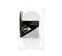 Dunlop Super Tac Tennis Overgrip, Blanc, 30 Wheel - Surface Collante, Confort Durable, adhérence supérieure