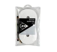 Dunlop Super Tac Tennis Overgrip, Blanc, 30 Wheel - Surface Collante, Confort Durable, adhérence supérieure