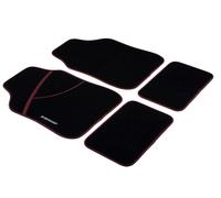 Dunlop Tapis De Sol Auto 4 Pièces 2 Tapis 66 X 44 Cm 2 Tapis 28 X 42 Cm Antidérapant Noir/Rouge