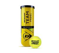 Dunlop Balles de Padel Team Padel - Jaune - Tube de 3 (Entraînement et Tournois)