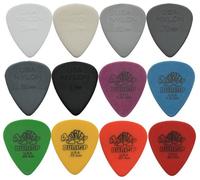 Dunlop Tortex Lot de 24 médiators standard en nylon (2 de chaque type, dans une boîte de médiator Dirty Riffs)