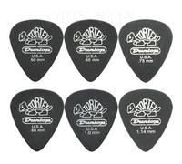 Dunlop Tortex Pitch Lot de 12 médiators standard pour guitare Noir 2 de chaque taille dans une boîte pratique