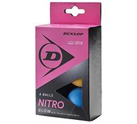 Dunlop 40+ Nitro Glow 6 Bunt Balle de Tennis Adulte Unisexe, Yellow/Orange/Blue, Taille Unique