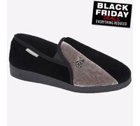 Dunlop Winston Hommes Mémoire Mousse Décontracté Confort Salon Pantoufles Noir