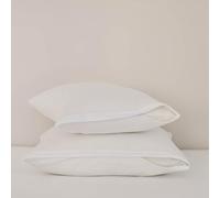 Dunlopillo - Lot de 2 Protège-oreillers - Imperméable Blanc - Format Carré 65x65 cm - Finition Fermeture zippée - Absorbant Souple & Respirant - Lavable 40°C