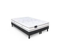 DUNLOPILLO ROMARIN ENSEMBLE 160 X 200 - MATELAS + SOMMIER DUO FONCÉ - EP 20 CM - RESSORTS - LATTES PASSIVES - FABRIQUÉ EN FRAN