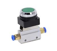 DunMuan 1pcs Vanne mécanique 1/8 "Fil 2 Position 3 Way Green Flat Bouton Poussoir Momentary Pneumatic Valve MOV-321PP DunMuan (Color : 6MM)