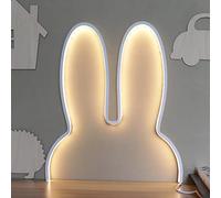 DUNMW Applique murale lapin LED veilleuse mignonne chambre d'enfant applique murale lampe de nuit décoration lampe de chevet lampe de table pour chambre, salon, chargement USB, lumière chaude, 5W