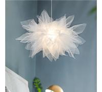 DUNMW Blanc Fantaisie Organza Pendentif Lumière Plafonnier Romantique Fil Fleur Lustre Chambre d'Enfants Plafonnier Lustre Décoratif pour Chambre, Salon, 17,8"