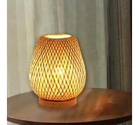 DUNMW Lampe De Table En Bambou Faite À La Main Lampe De Table En Bambou Petit Style Zen Simple Éclairage De Table Décorative Luminaire Veilleuse Pour Chambre À Coucher, Salon