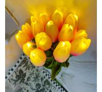 DUNMW Veilleuse Tulipe LED, Bouquet Artificiel, Bouquet Veilleuse Veilleuse Tenant des Fleurs Décoratives Lumière d'Ambiance Prise Alimentée pour Chambre à Coucher, Décoration d'intérieur