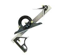 Dunnet Tools Équerre combinée de 30,5 cm avec règle en acier inoxydable et tête de rapporteur | Équerre d'ingénierie de précision et outil de recherche d'angle pour le travail du bois, la menuiserie